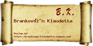 Brankován Klaudetta névjegykártya